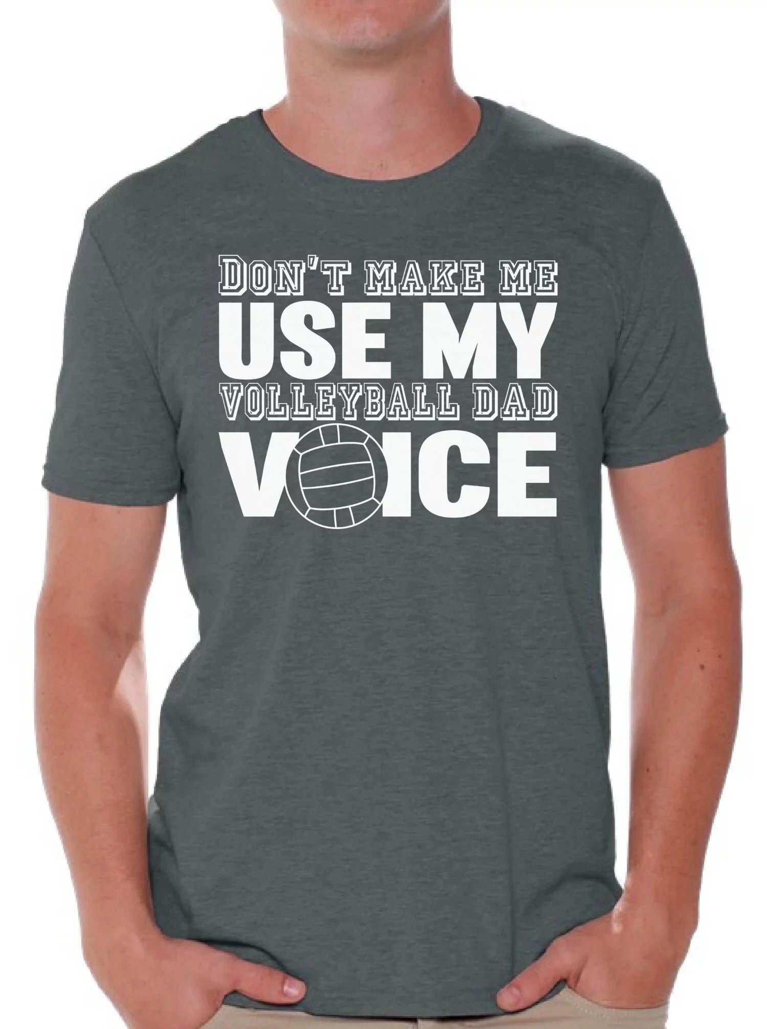 Awkward Styles Men's Volleyball Dad Voice Sporty Father`s Graphic T-shirt Tops Gift for Dad