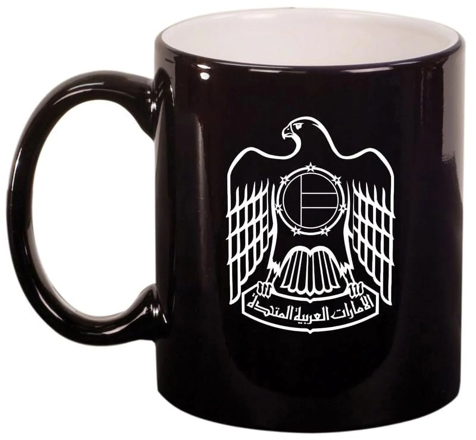 United Arab Emirates Eagle Ceramic Coffee Mug Tea Cup Gift (11oz Gloss Black)