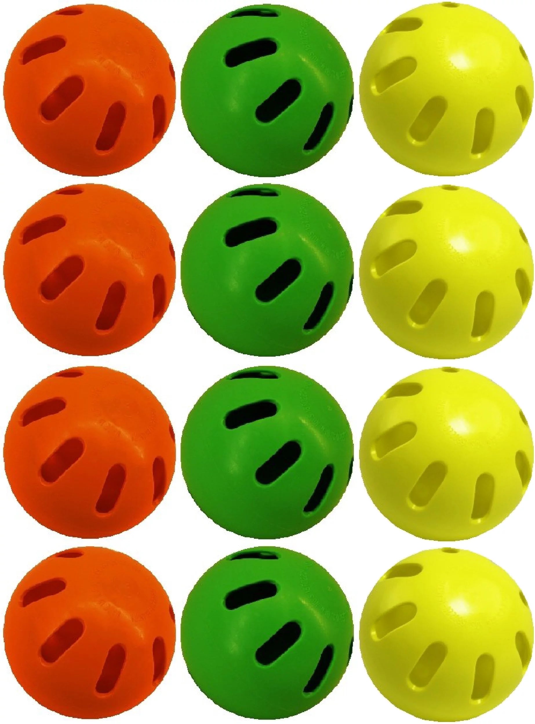 Wiffle Balls Yellow, Green & Orange Official Size Baseballs - 12 Pack