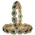 Ratnavali Jewels CZ Zirconia Gold Tone Green Diamond Elegant Bollywood Indian Bangles Jewelry Women