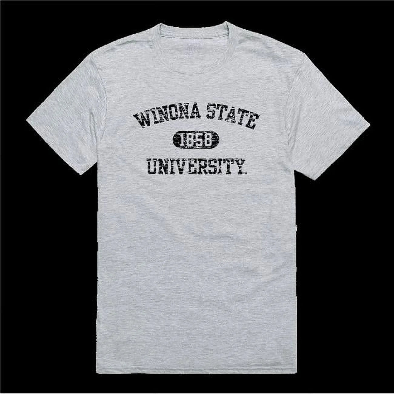 W Republic  Winona State University Warriors Distressed Arch College T-Shirt, Heather Grey - Small