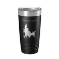 Shaver Lake Map Tumbler Travel Mug Insulated Laser Engraved Coffee Cup California 20 oz Black