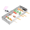 Barbecue Rack Adjustable Width DIY Reusable Portable Automatic flips frame Tool Set Automatic Grill for Backpacking patio gardens Backyard 60cm