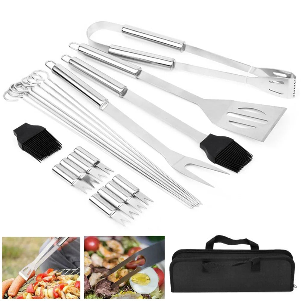 Grill Set, Grill Accessories, 20Pcs Grilling Set, Heavy Duty Stainless Steel BBQ Tools Professional Grilling Accessories