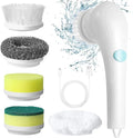 Electric rotating cleaning brush, cordless electric cleaning brush and five interchangeable brush heads, handheld electric shower brush cordless, for walls, floors, tiles, bathtubs, kitchens, bathroom