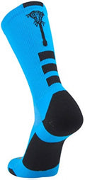 Midline Lacrosse Logo Crew Socks (Electric Blue/Black, Medium)