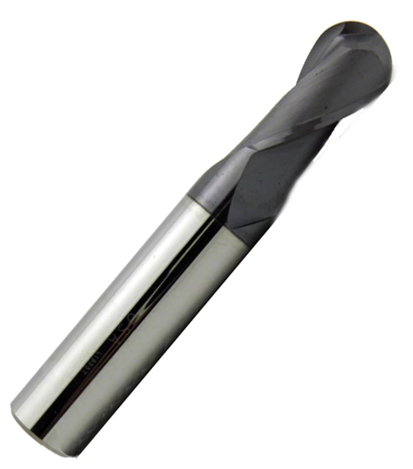 3/8 Diameter 2 Flute Single End Ball 30¡ã Carbide End Mill ALTiN Coated, 1Length of Cut, 3/8 Shank, 2-1/2 OAL