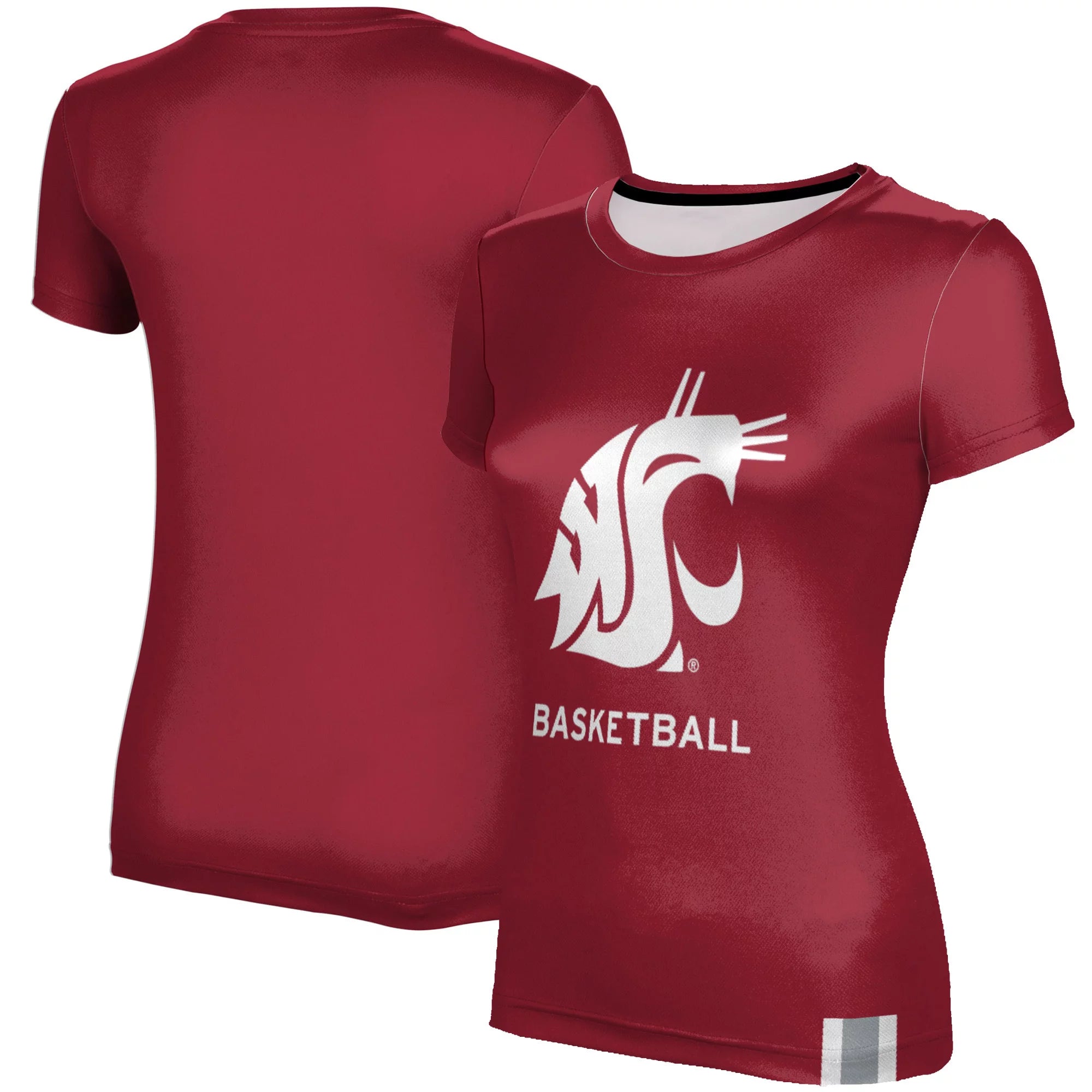Women's Crimson Washington State Cougars Basketball T-Shirt