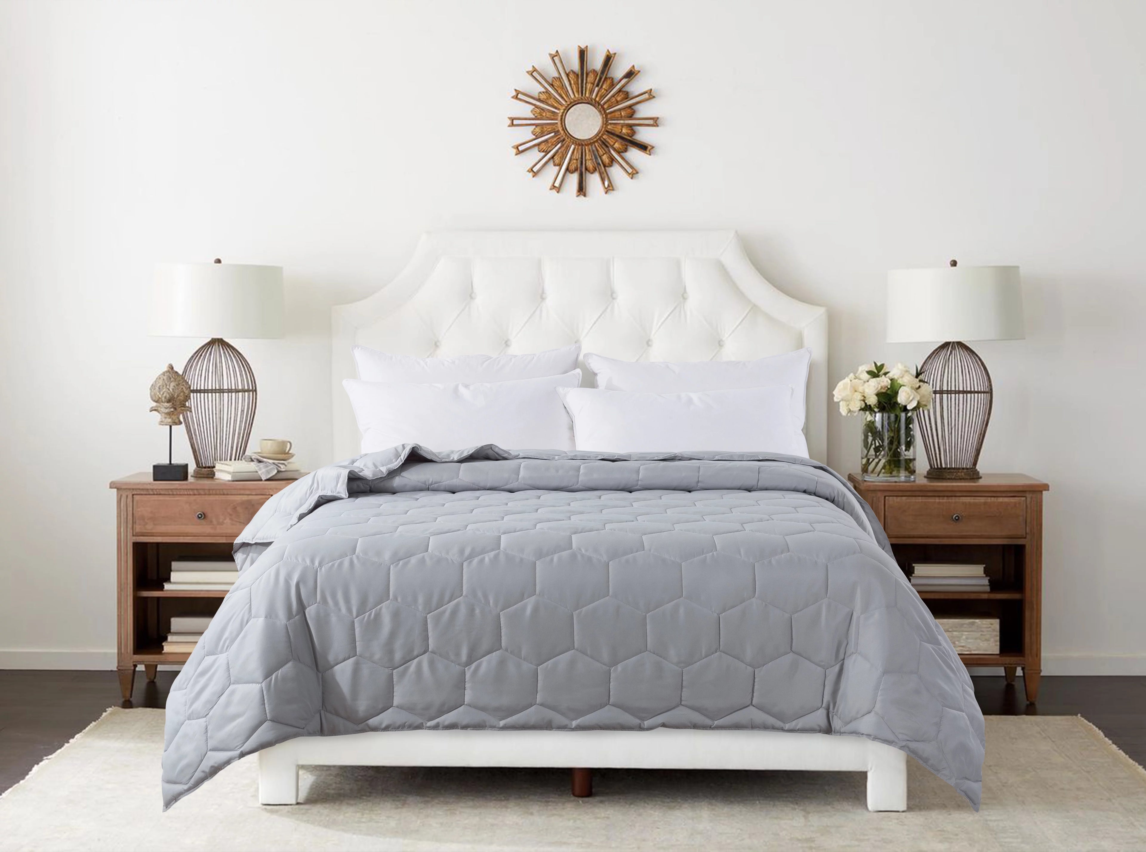 St. James Home Honeycomb Down Alternative Bed Blanket, Blue Granite, King