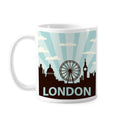 Britain UK London Eye Outline United Kingdom Mug Pottery Cerac Coffee Porcelain Cup Tableware