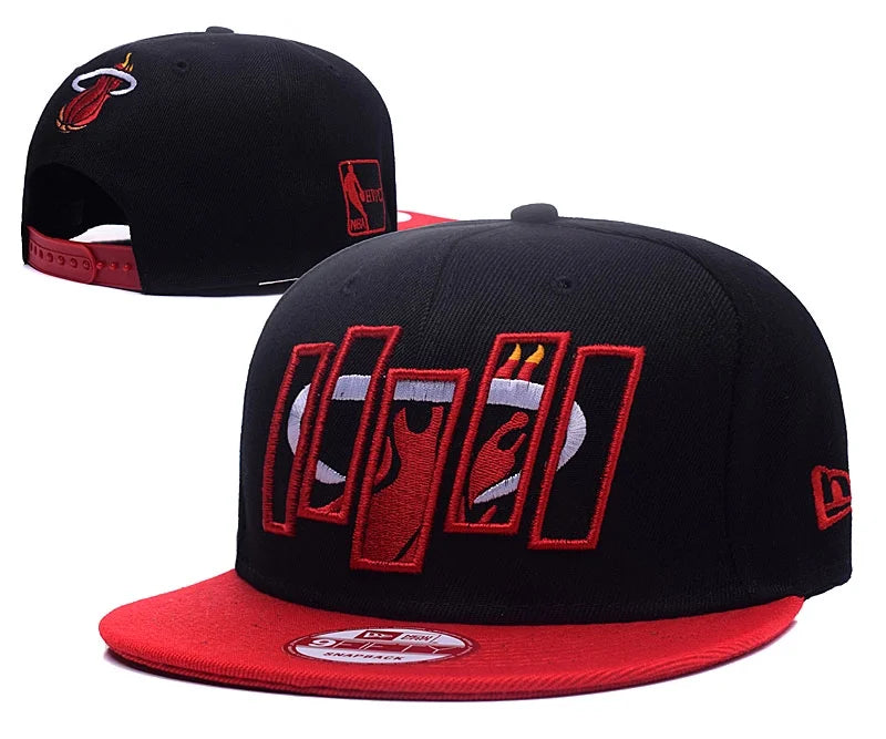 Miami-heat Basketball Cap Pro League Hat Adjustable Flat Cap