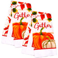 2Pcs Harvest Pumpkin Kitchen Towels 15x25in Reusable Absorbent Decorative Dish Cloth for Home Bar Bathroom Cleaning Wiping Baking Grilling BBQ Cookouts Dish Towel and Housewarming Gifts Set