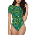 Easygdp Tennis Rackets and Balls Women's One-Piece Swimsuit Slim Fit Crew Neck Bodysuit Athletic Swimwear with Concealed Buckle - Small