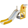 SKYSHALO 4 in 1 Toddler Slide and Climber for Indoor and Outdoor, Freestanding Kids Slide with Basketball Hoop & Storage Space, Non-Slip Steps, Playground Slipping Slide Climber Toy Playset