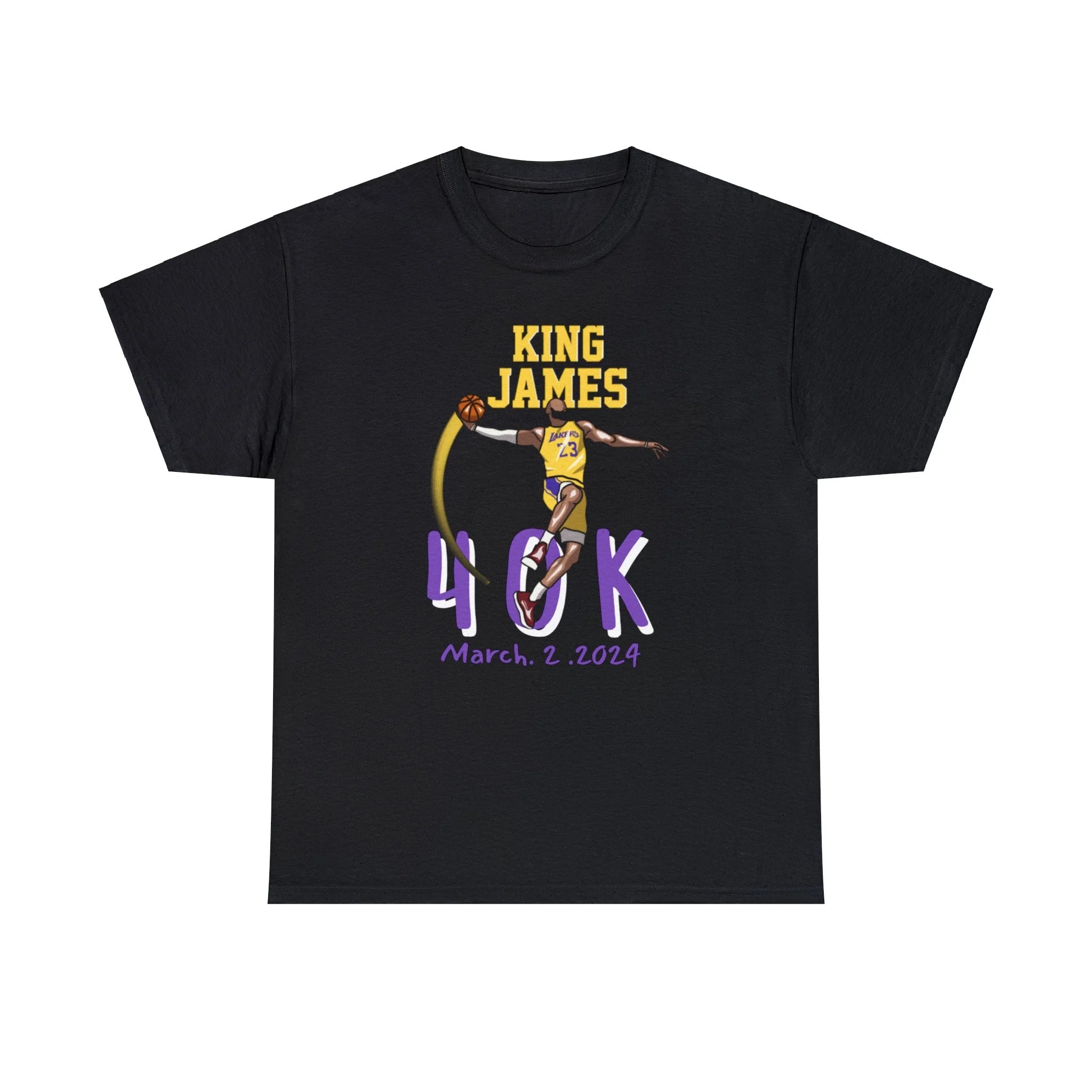 2024 NBA King James 40k points for basketball lover-Unisex Heavy Cotton Tee