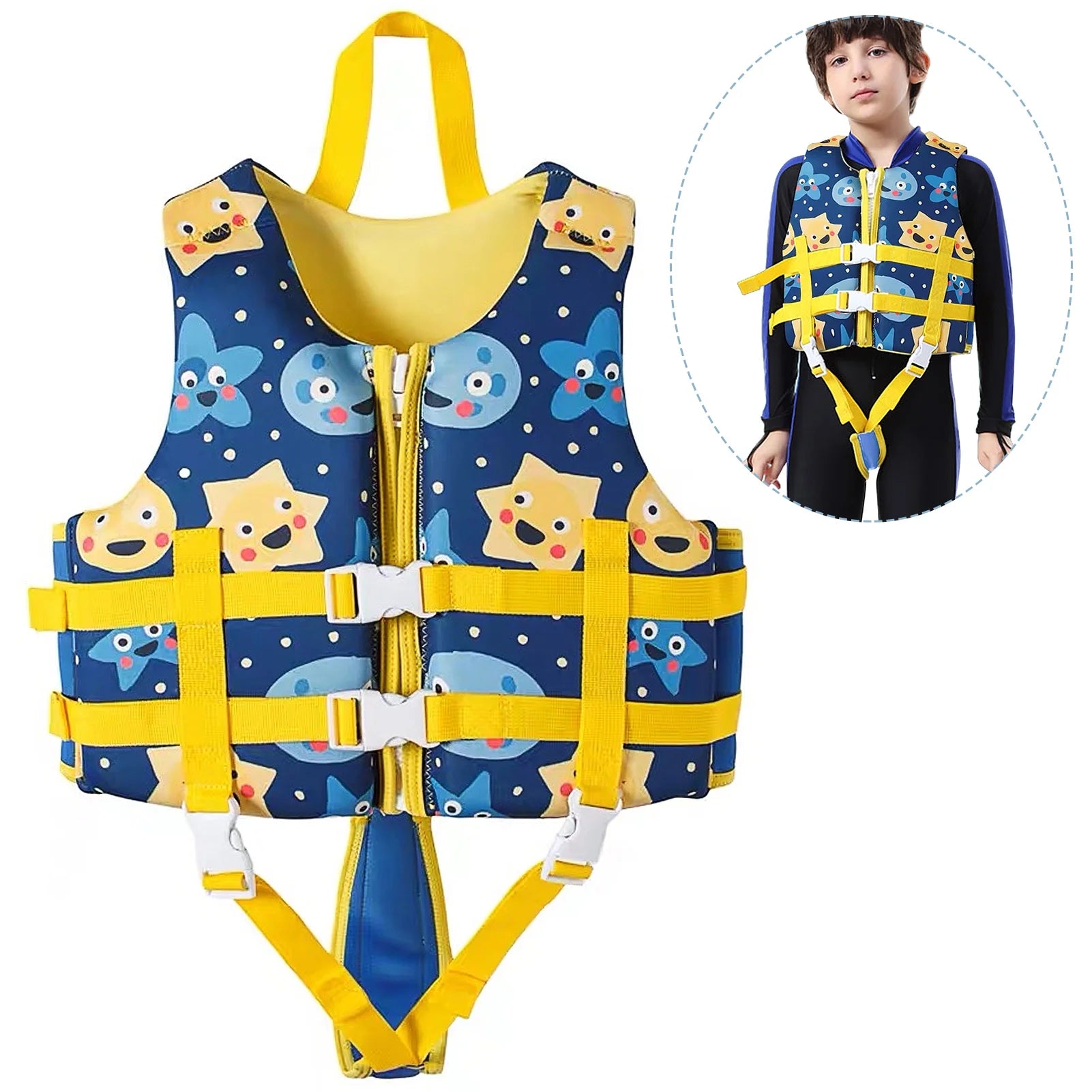 Eccomum Kids Life Vest, Life Jacket for Kids Weighing Under 66lbs, Great for Boating, Swimming, Watersports, & More