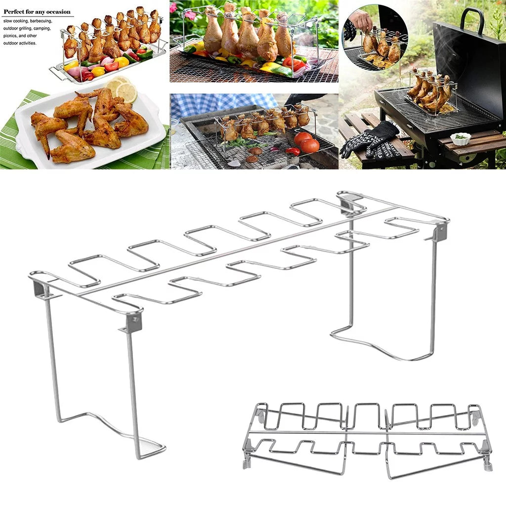 Rack Wing Holes Holder Leg Chicken Steel Stainless 12 Grill For BBQ Kitchen£¬Dining & Bar Yutnsbel