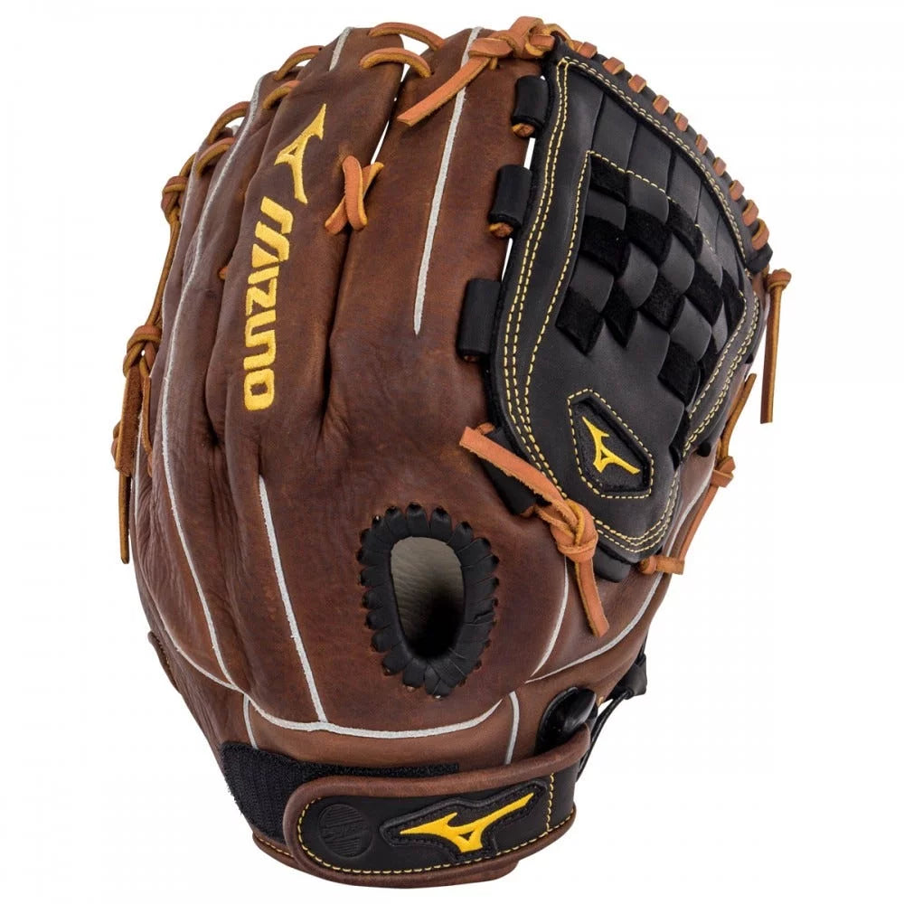 Mizuno Classic Series Fastpitch Softball Glove 13, Size 13, Left Hand: Black-Brown (F980)