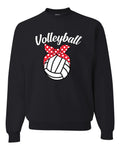 Wild Bobby, Volleyball Mom Cute Bow Ribbon Ball, Mother's Day, Unisex Crewneck Graphic Sweatshirt, Black, Small