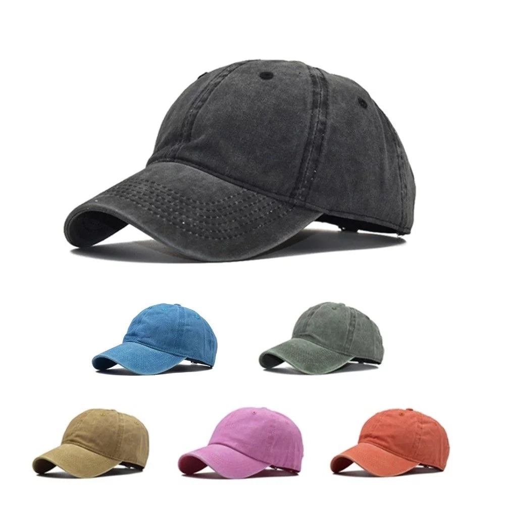 Bodychum Baseball Cap Cotton Washed Men Sports Hat Low profile Denim Adjustable Plain Solid Color Dad Hat for Men Women
