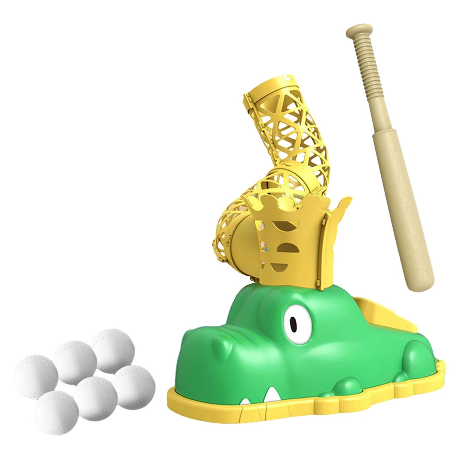 Self Pitching Machine Baseball Boys Girls Toddlers Baseball Thrower Launcher Green