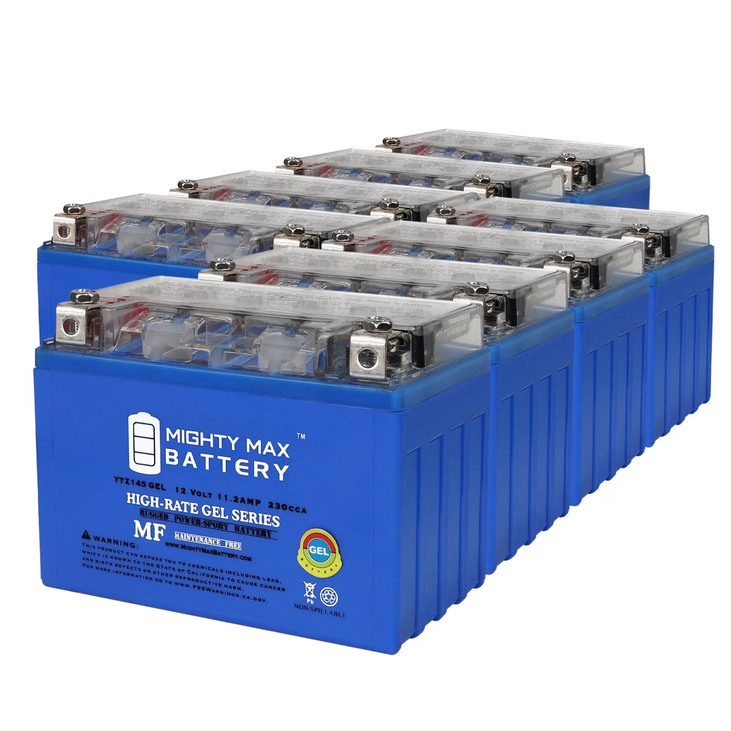 YTZ14SGEL 12V 11.2AH Replacement Battery compatible with Honda 1300 DN-01 - 8 Pack
