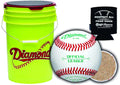 Diamond Sports D-OB Leather Baseballs in 6-Gallon Yellow Cushion Lid Bucket 30 Balls