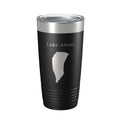 Lake Abert Map Tumbler Travel Mug Insulated Laser Engraved Coffee Cup Oregon 20 oz Black