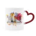 New York City America The United States Heat Sensitive Mug Red Color Changing Stoneware Cup