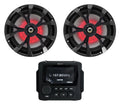 MB Quart GMR-LED Marine/Boat Receiver w/Bluetooth/USB+(2) 8 Black LED Speakers