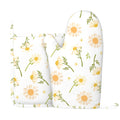 XMXY Oven Mitts and Pot Holders 2 Pcs Sets, Sunflower Flowers Bloom Heat Resistant Silicone Cooking Gloves for Grill Baking BBQ Kitchen Decor