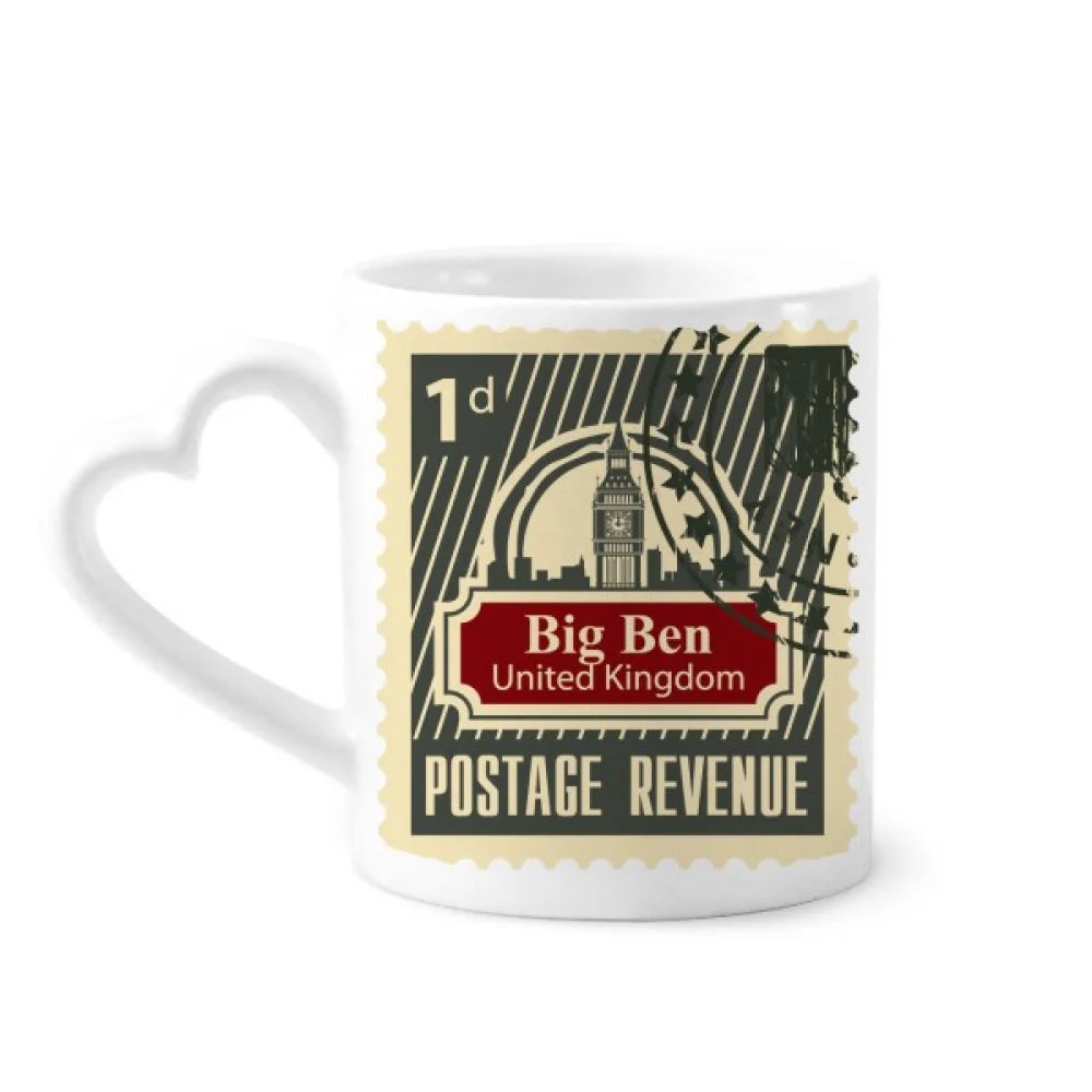 London Postage Revenue United Kingdom UK Mug Coffee Cerac Drinkware Glass Heart Cup