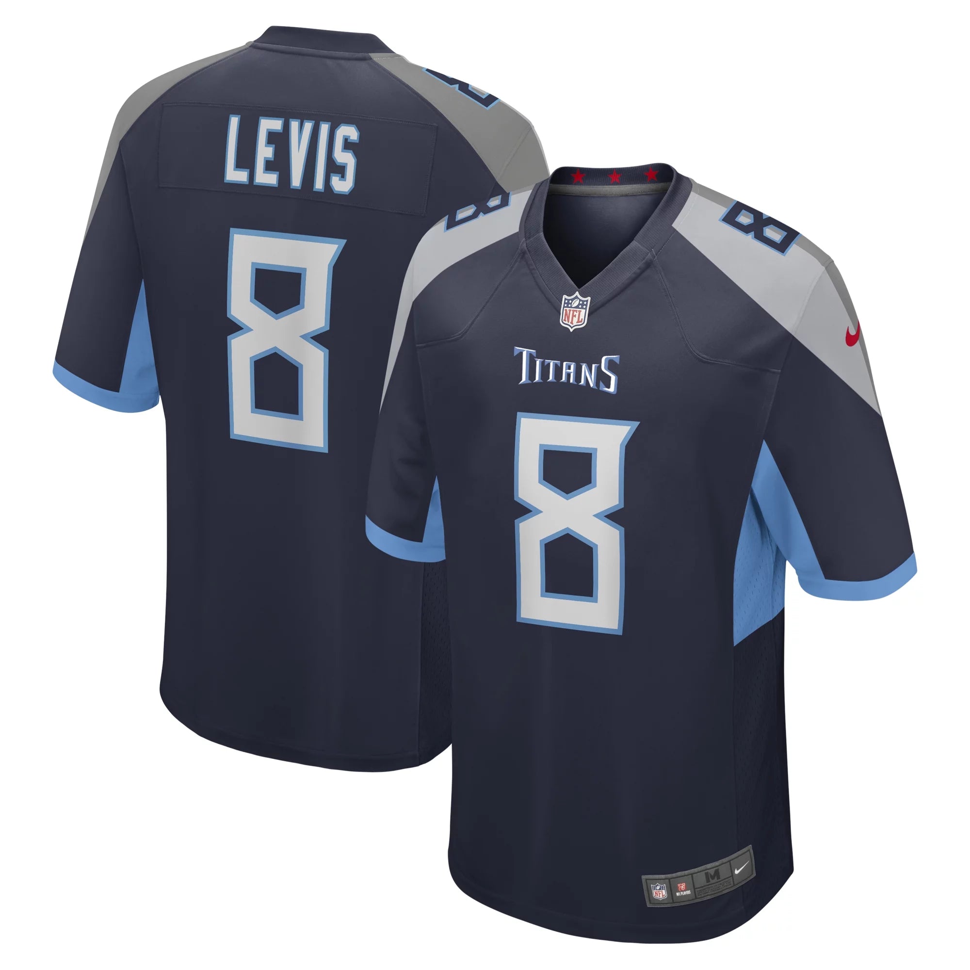 Men's Nike Will Levis Navy Tennessee Titans 2023 NFL Draft Pick Game Jersey