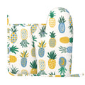 XMXY Oven Mitts and Pot Holders 2 Pcs Sets, Delicious Pineapple Tropical Fruit Heat Resistant Silicone Cooking Gloves for Grill Baking BBQ Kitchen Decor
