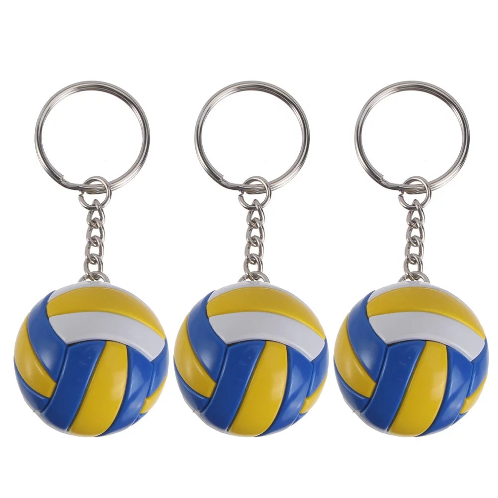 3pcs Simulation Volleyball Key Chain Pendants Volleyball Sports Souvenir