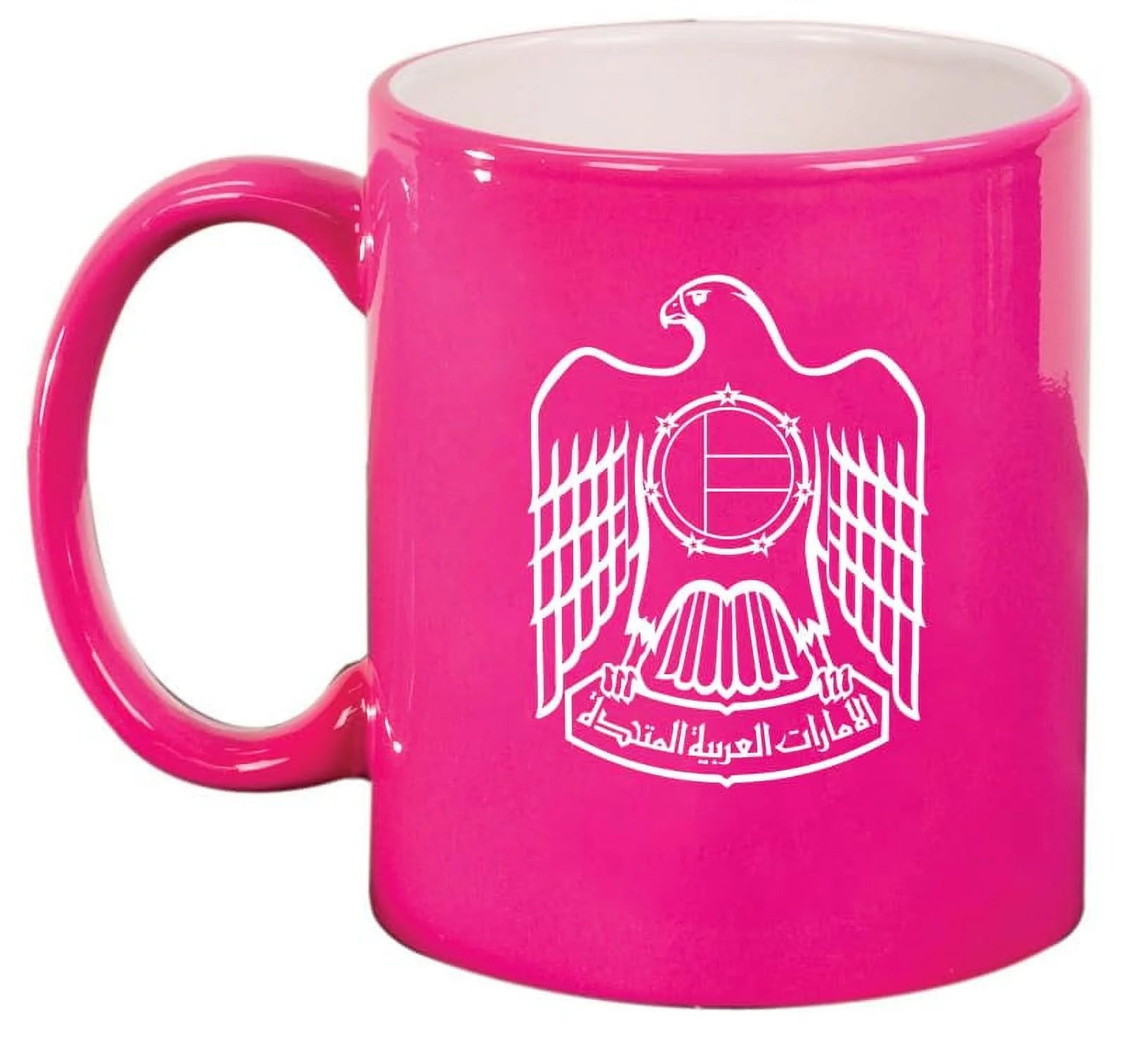 United Arab Emirates Eagle Ceramic Coffee Mug Tea Cup Gift (11oz Hot Pink)
