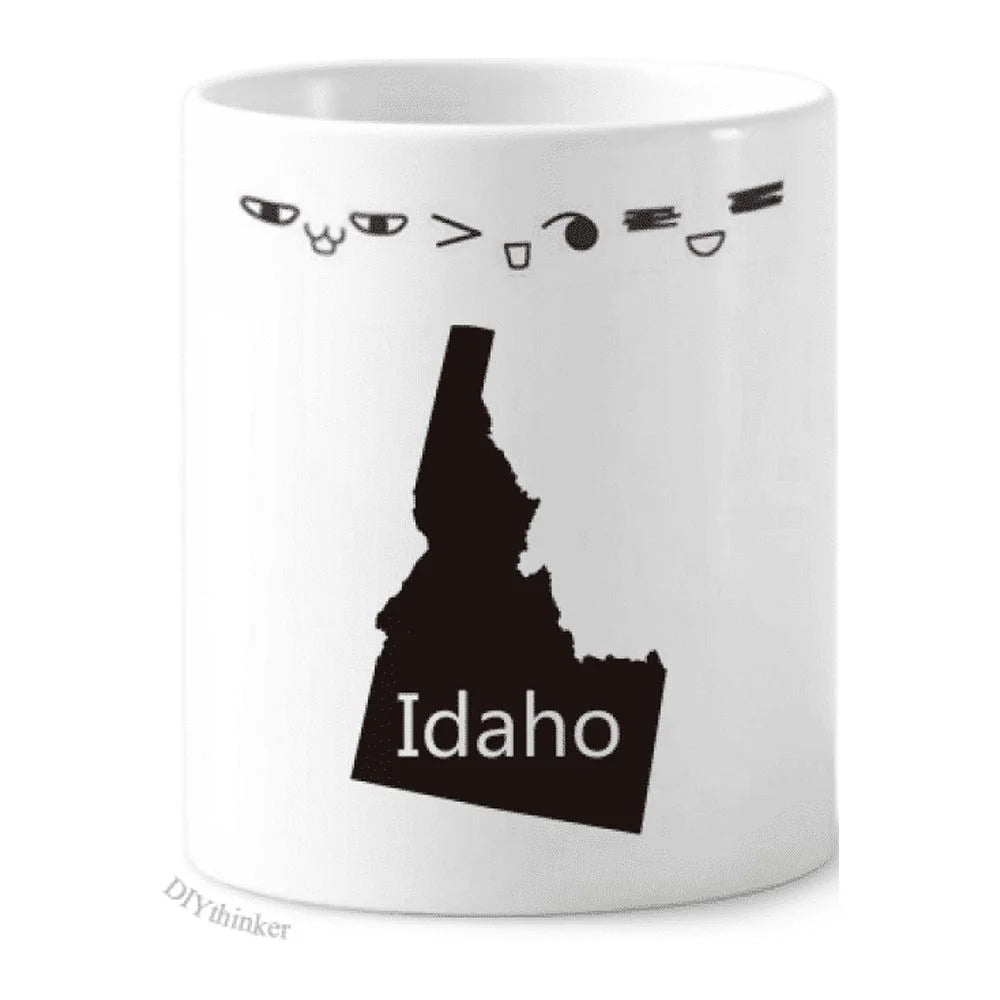 Idaho The United States Of America Map Toothbrush Mug Cup Cartoon Lovely Pen Holder