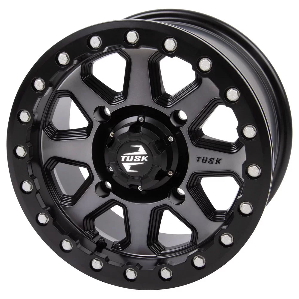 4/137 Tusk Uinta Beadlock Wheel 15x7 5.0 + 2.0 Gunmetal/Black For CAN-AM Maverick Sport 1000R X MR 2019-2022