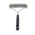 1pc Grill Cleaner Long Handle Y-shaped Curly Brush For Outdoor Grills Stainless Steel Bristles Non-Stick Cleaning Brushes BBQ Accessories, School Supplies, Back To School