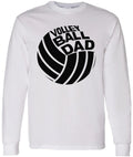 Men T-Shirt Father's Day Long Sleeve Volleyball Dad Black S M L XL 2XL Mens Graphic Tee