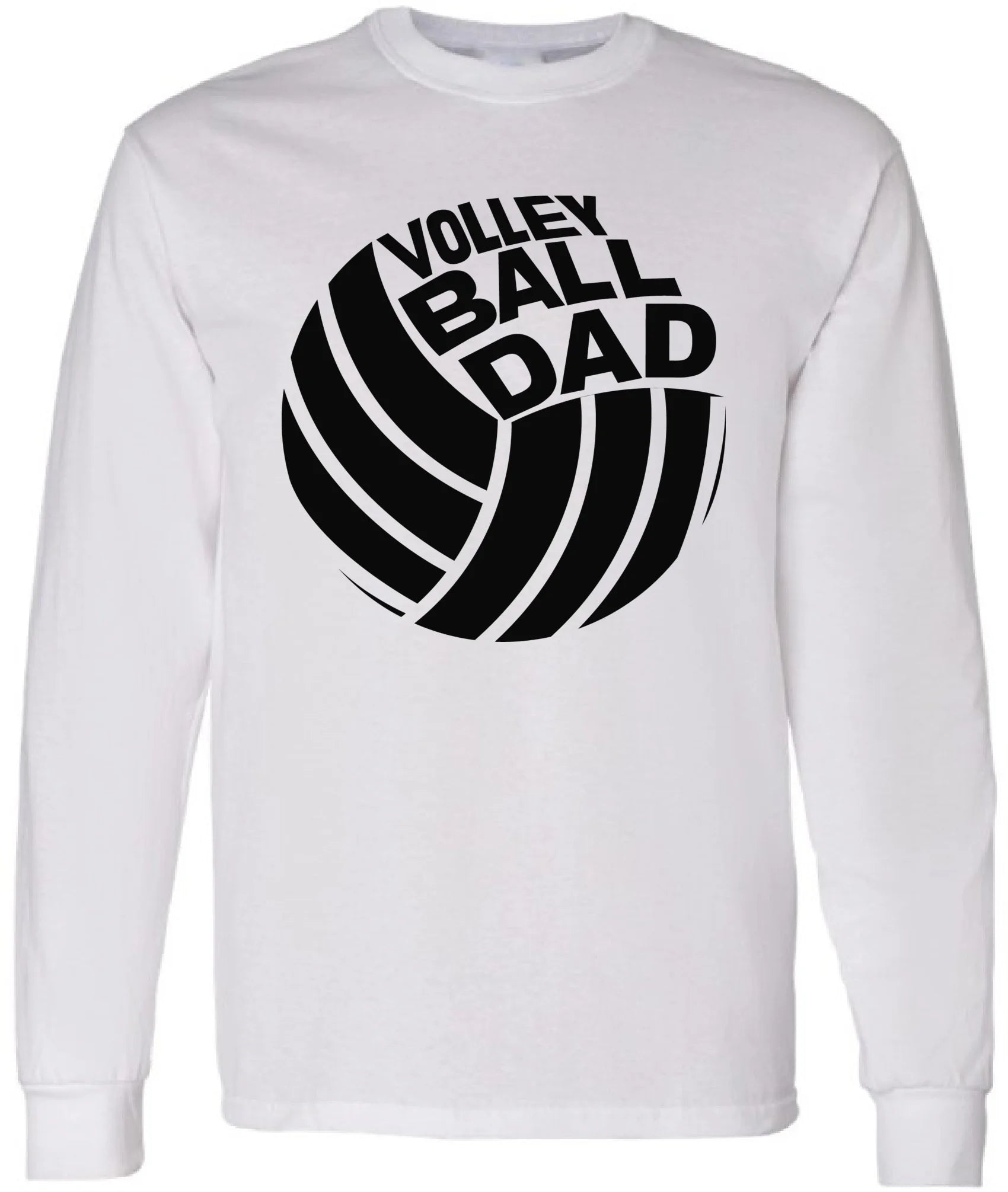 Men T-Shirt Father's Day Long Sleeve Volleyball Dad Black S M L XL 2XL Mens Graphic Tee
