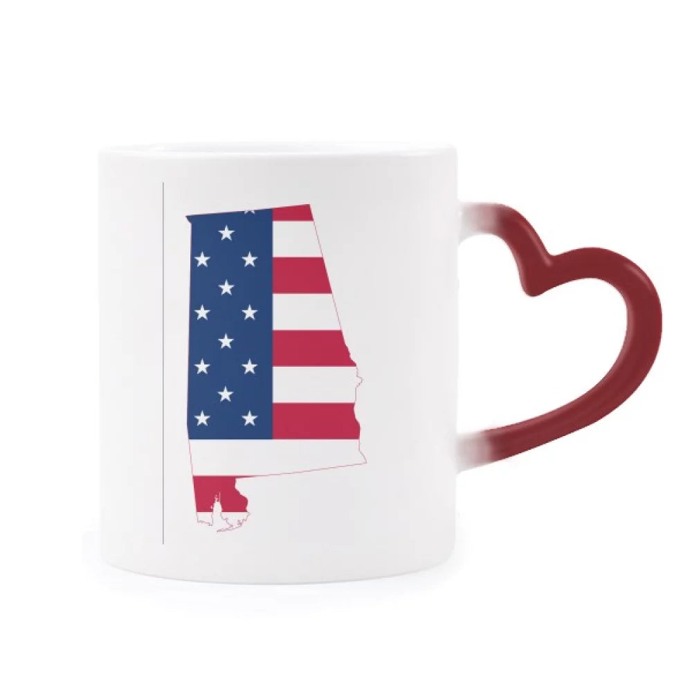United States Heat Sensitive Mug Red Color Changing Stoneware Cup