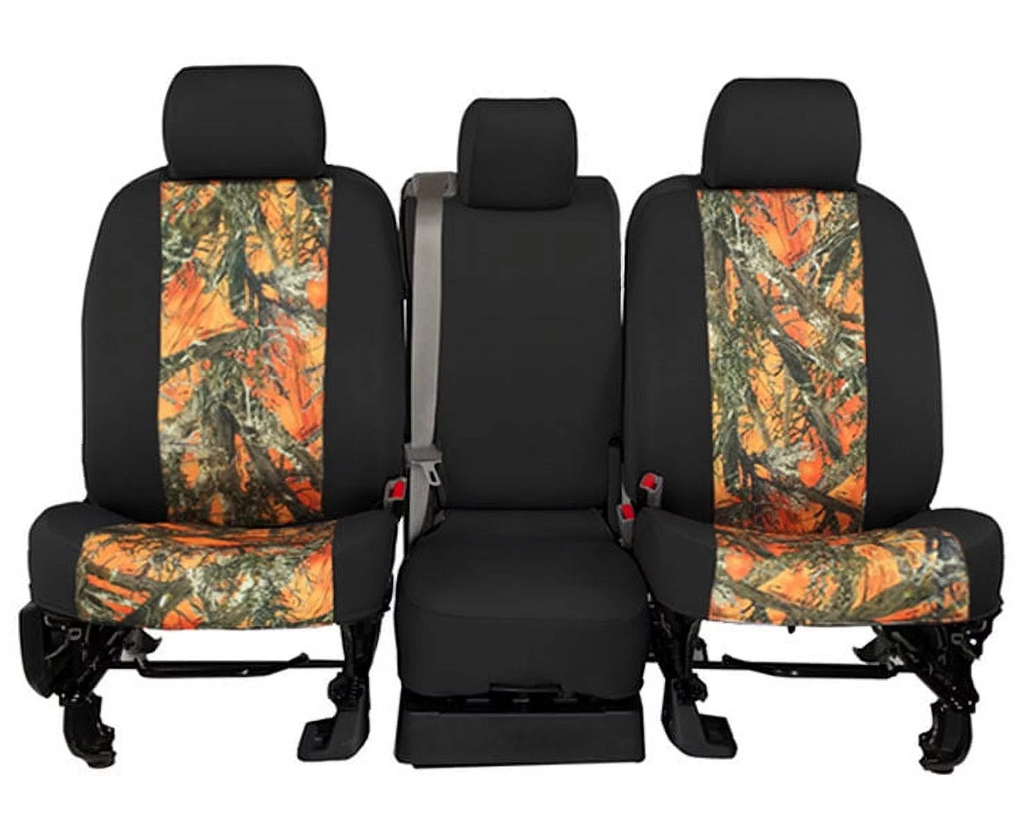 CalTrend Front TRUETIMBER Seat Covers for 2013-2017 Buick/Chevy/GMG Enclave|Traverse|Acadia - CV536-72KT BLAZE Insert with Black Trim