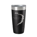 Carvins Cove Reservoir Tumbler Lake Map Travel Mug Insulated Laser Engraved Coffee Cup Virginia 20 oz Black
