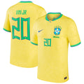 Men's Nike Vinicius Junior Yellow Brazil National Team 2022/23 Replica Home Jersey