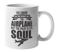 Airplane, The Pilot Is Its Soul, Aviation Coffee & Tea Gift Mug Cup for Pilots (11oz)