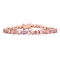 Bling Jewelry AAA CZ Pink Imitation Morganite Tennis Bracelet Rose Gold Plated