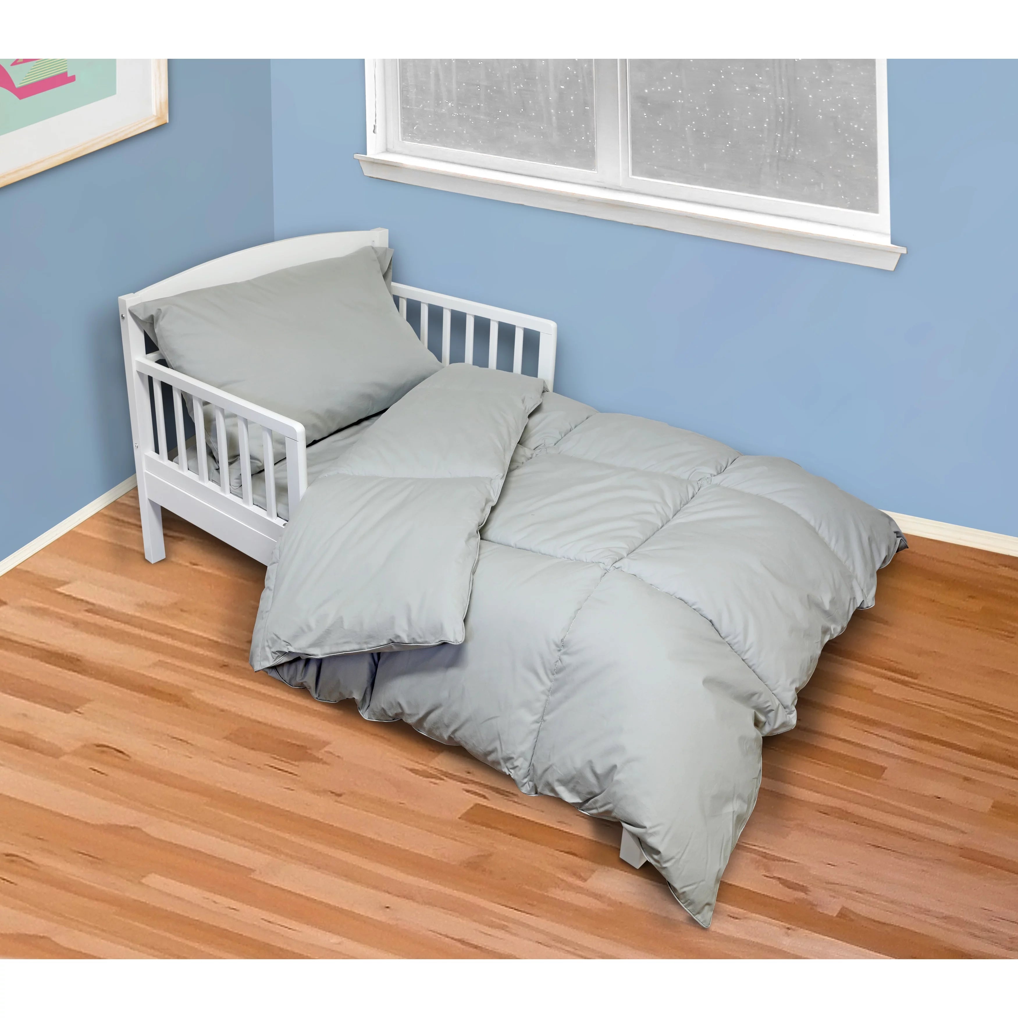 St. James Home  4 Piece Cotton Toddler Comforter Set Grey