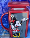 Disney Epcot Mickey Minnie Red Phone Booth United Kingdom Mug with Lid New