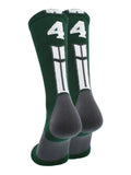 Dark Green/White Player Id Crew Number Socks (#44, Medium)